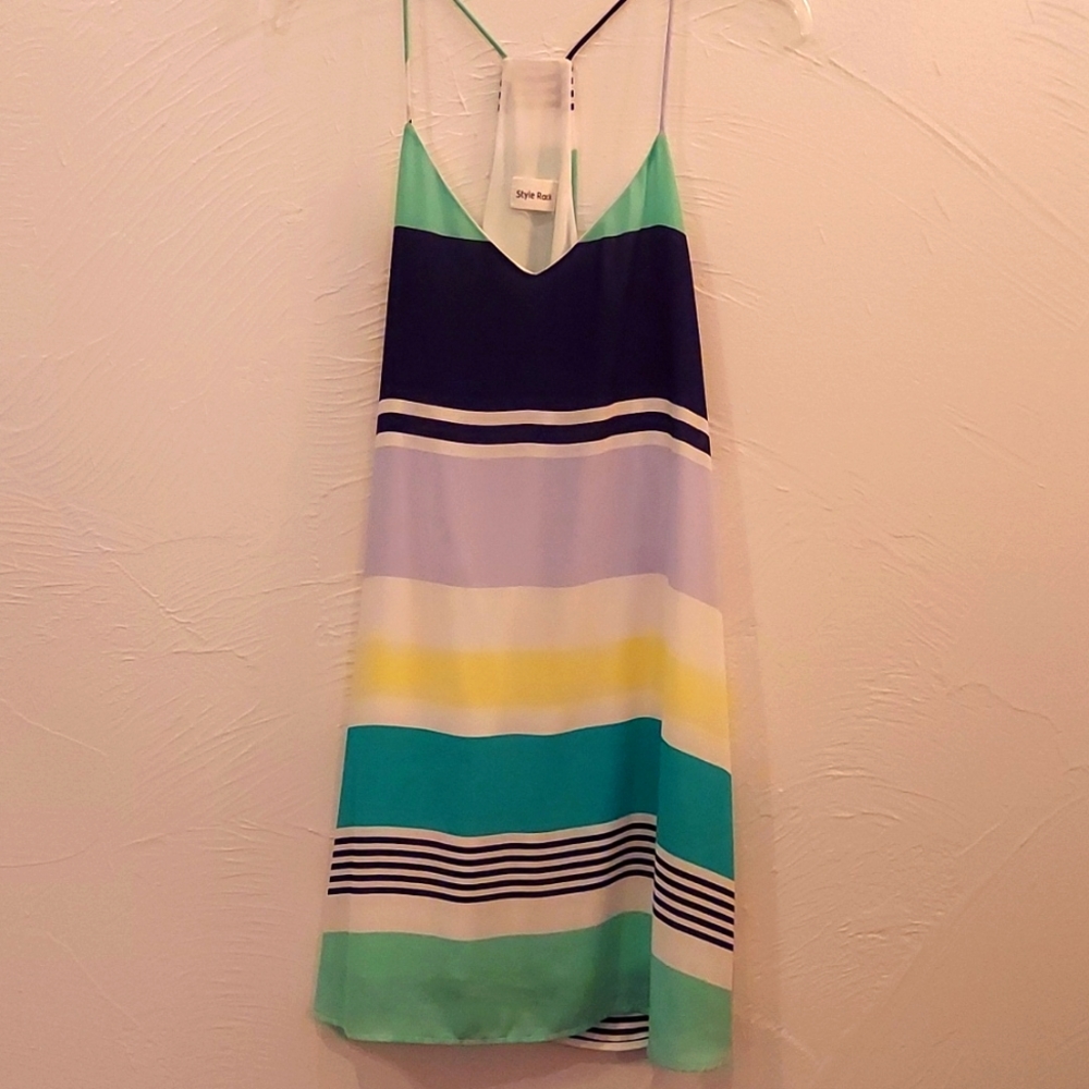 Spaghetti strap striped dress